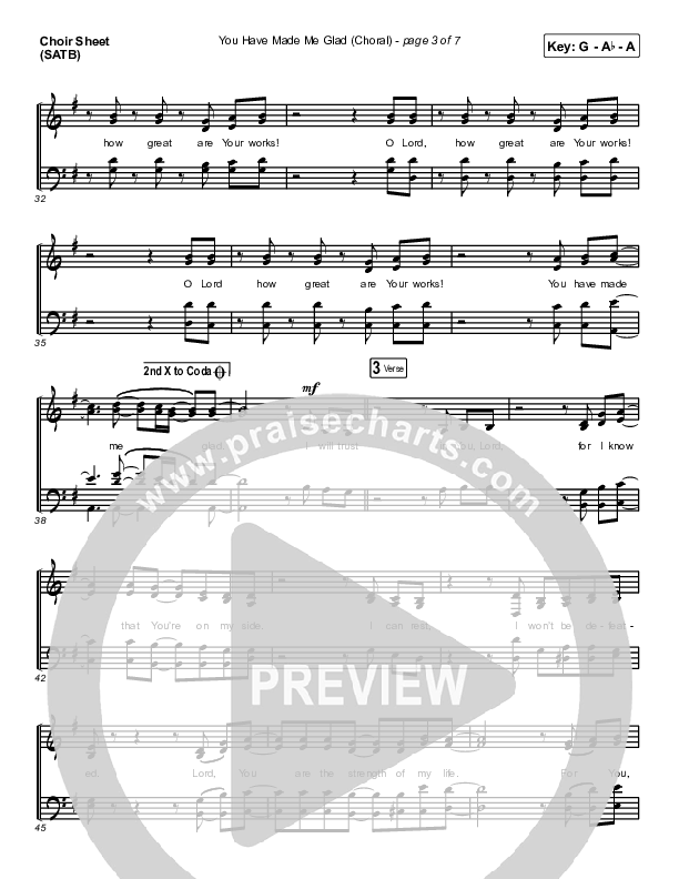 You Have Made Me Glad (Choral Anthem SATB) Choir Vocals (SATB) (Arr. Luke Gambill / Charity Gayle)