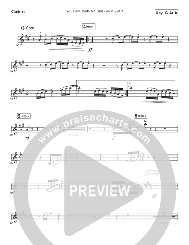 You Have Made Me Glad (Choral Anthem SATB) Clarinet 1,2 (Arr. Luke Gambill / Charity Gayle)