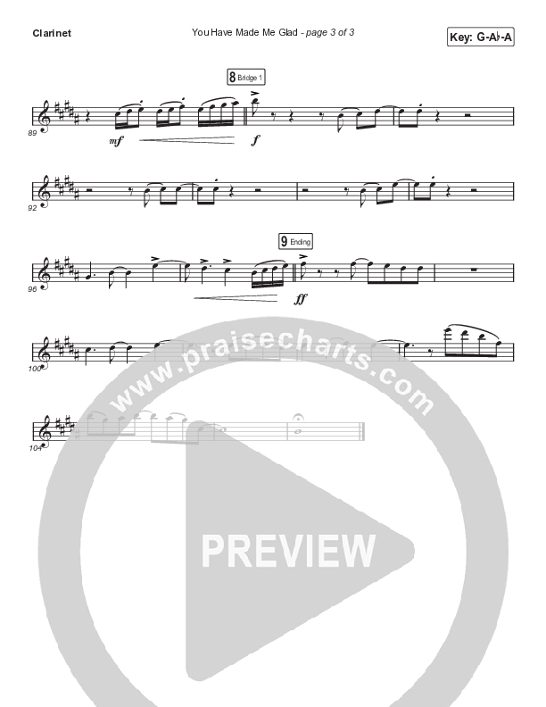 You Have Made Me Glad (Choral Anthem SATB) Clarinet 1,2 (Arr. Luke Gambill / Charity Gayle)