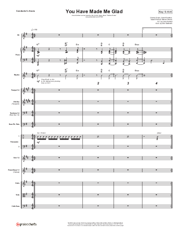 You Have Made Me Glad (Choral Anthem SATB) Orchestration (Arr. Luke Gambill / Charity Gayle)
