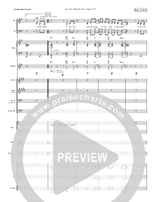You Have Made Me Glad (Choral Anthem SATB) Conductor's Score (Arr. Luke Gambill / Charity Gayle)