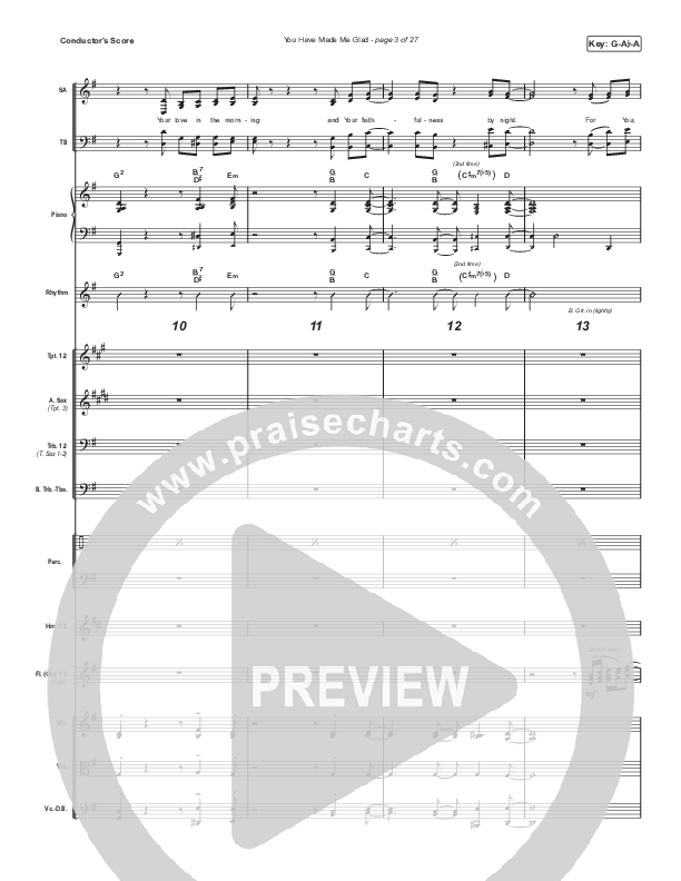 You Have Made Me Glad (Choral Anthem SATB) Conductor's Score (Arr. Luke Gambill / Charity Gayle)