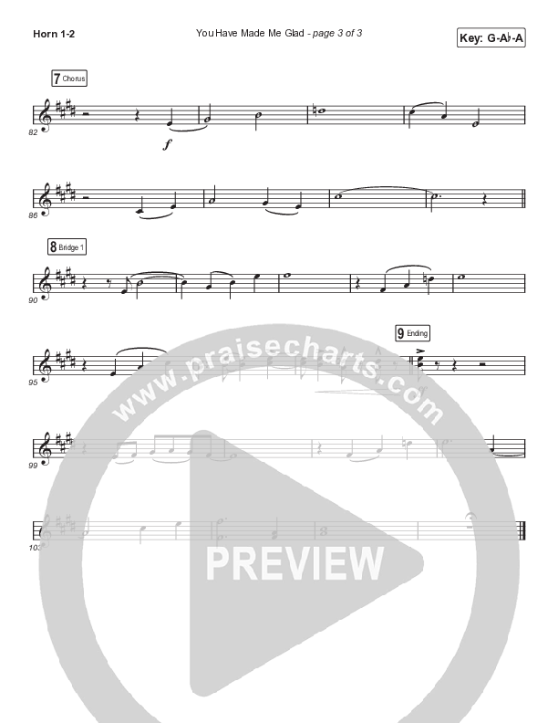 You Have Made Me Glad (Choral Anthem SATB) French Horn 1,2 (Arr. Luke Gambill / Charity Gayle)