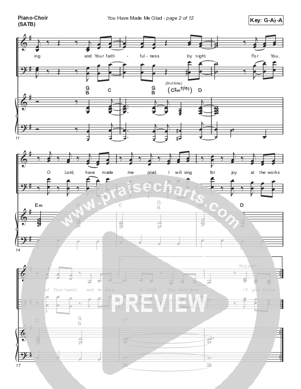 You Have Made Me Glad (Choral Anthem SATB) Piano/Choir (SATB) (Arr. Luke Gambill / Charity Gayle)