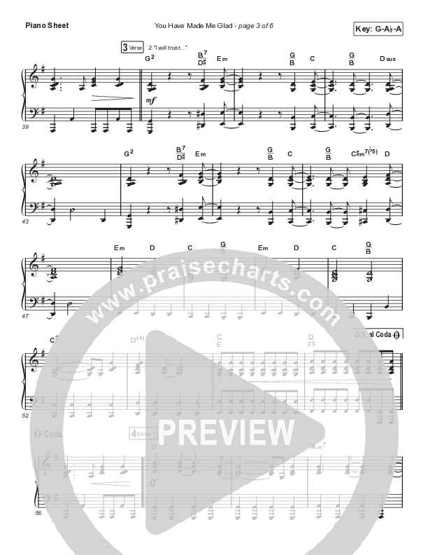 You Have Made Me Glad (Choral Anthem SATB) Piano Sheet (Arr. Luke Gambill / Charity Gayle)