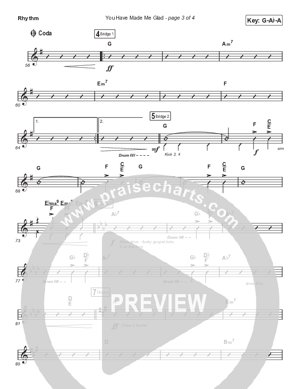You Have Made Me Glad (Choral Anthem SATB) Rhythm Chart (Arr. Luke Gambill / Charity Gayle)