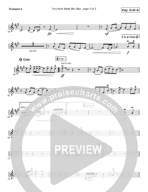 You Have Made Me Glad (Choral Anthem SATB) Trumpet 3 (Arr. Luke Gambill / Charity Gayle)