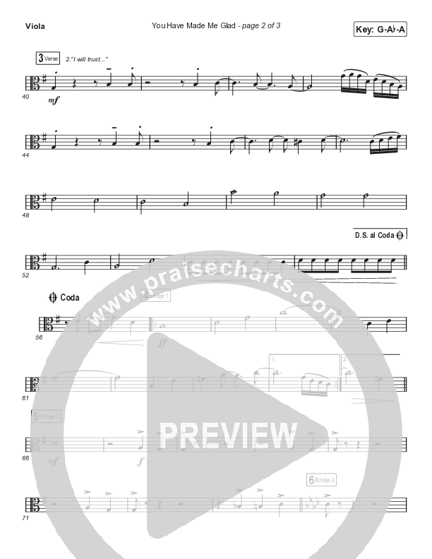 You Have Made Me Glad (Choral Anthem SATB) Viola (Arr. Luke Gambill / Charity Gayle)