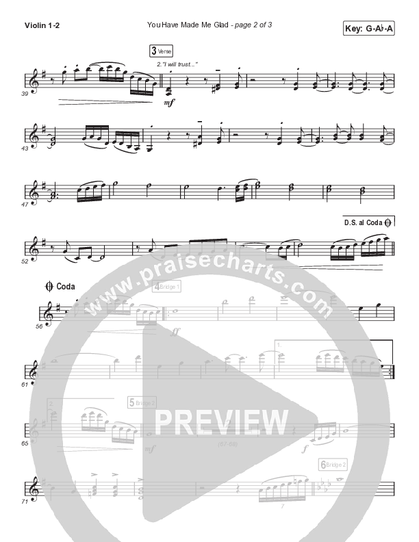 You Have Made Me Glad (Choral Anthem SATB) String Pack (Arr. Luke Gambill / Charity Gayle)