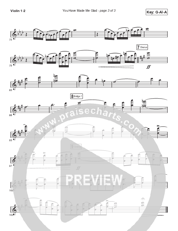 You Have Made Me Glad (Choral Anthem SATB) String Pack (Arr. Luke Gambill / Charity Gayle)