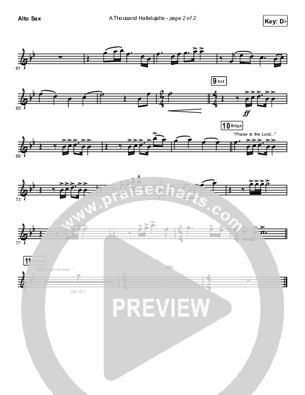 A Thousand Hallelujahs (Live) Alto Sax (Brooke Ligertwood)