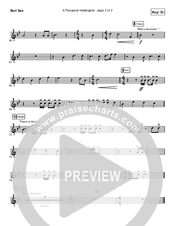 A Thousand Hallelujahs (Live) Bari Sax (Brooke Ligertwood)