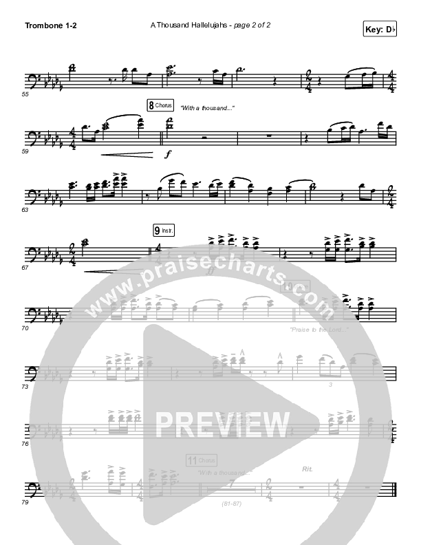 A Thousand Hallelujahs (Live) Trombone 1/2 (Brooke Ligertwood)