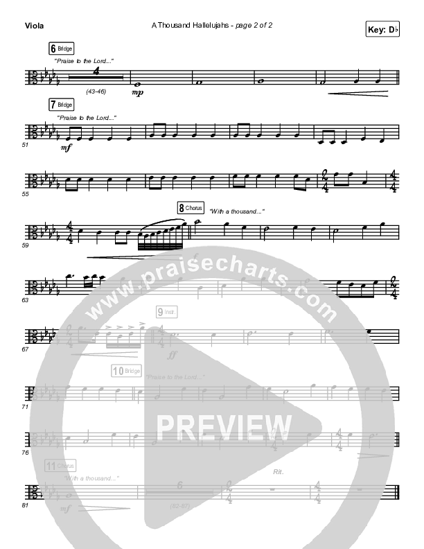 A Thousand Hallelujahs (Live) Viola (Brooke Ligertwood)