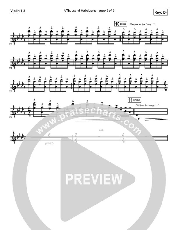A Thousand Hallelujahs (Live) Violin 1,2 (Brooke Ligertwood)