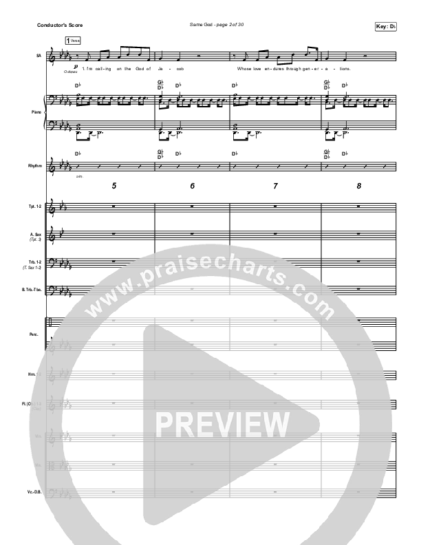 Same God Conductor's Score (Elevation Worship / Jonsal Barrientes)
