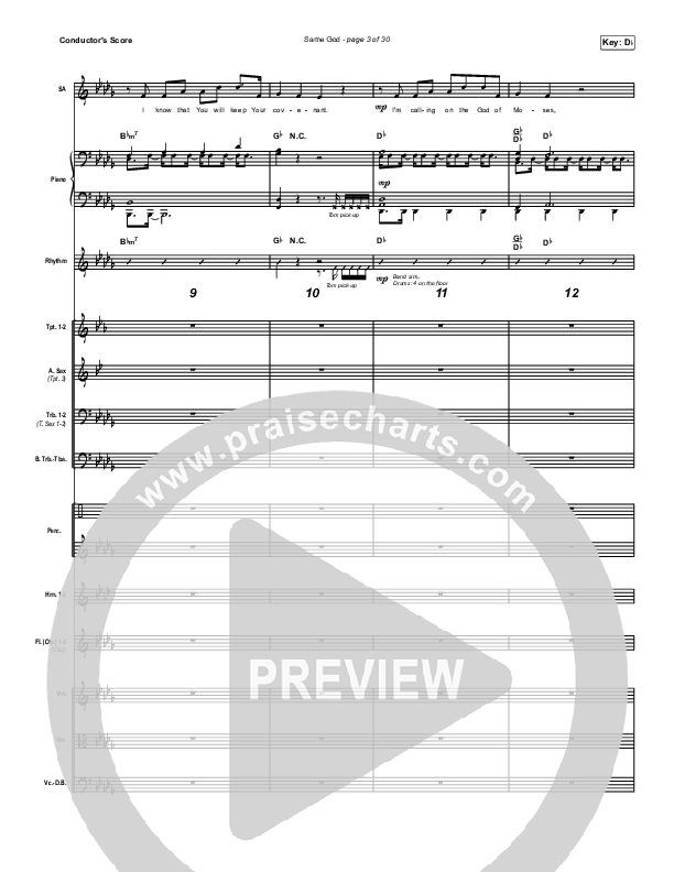 Same God Conductor's Score (Elevation Worship / Jonsal Barrientes)