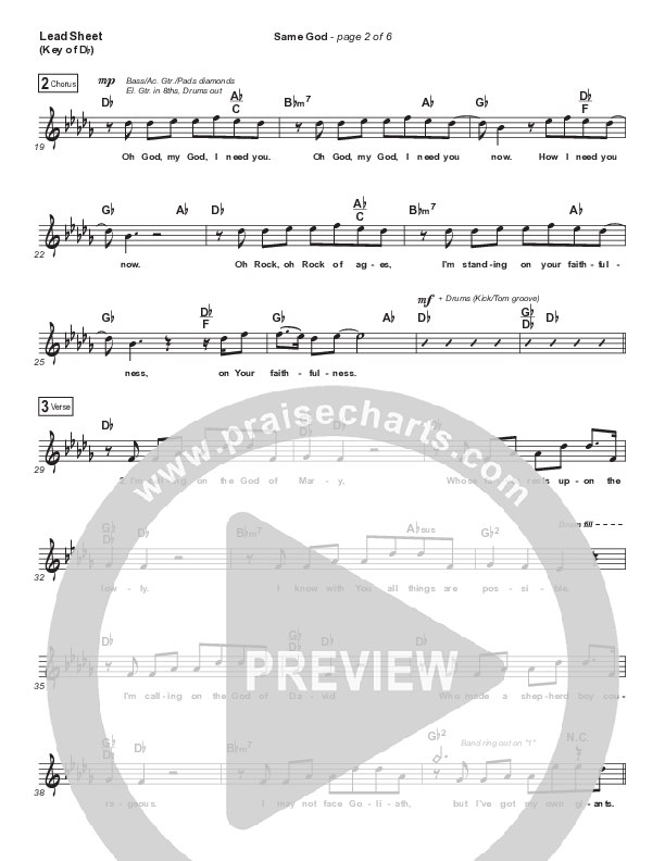 Same God Sheet Music PDF (Elevation Worship / Jonsal Barrientes