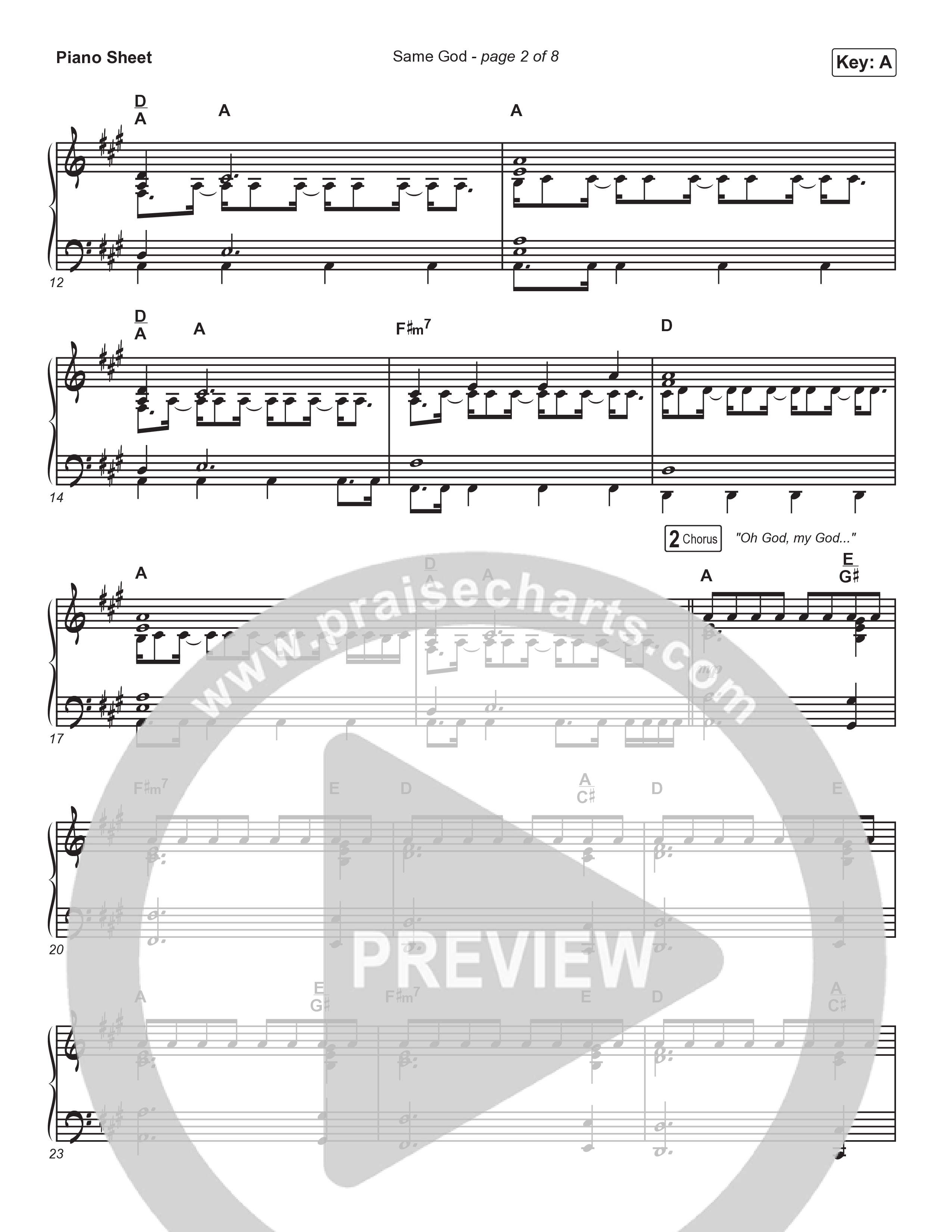 Same God Piano Sheet (Elevation Worship / Jonsal Barrientes)