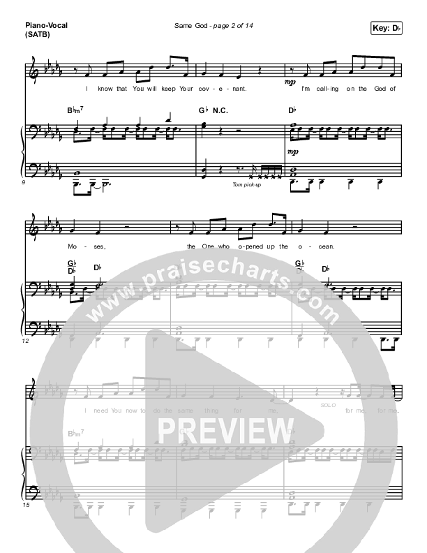 Same God Sheet Music PDF (Elevation Worship / Jonsal Barrientes