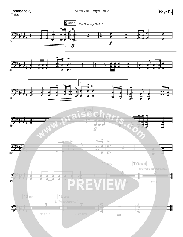 Same God Trombone 3/Tuba (Elevation Worship / Jonsal Barrientes)