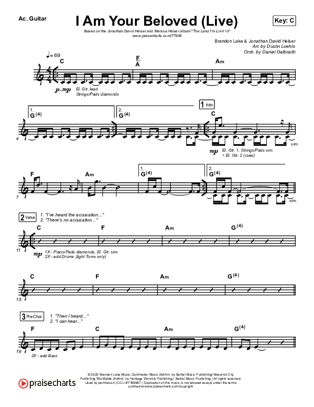 I Am Your Beloved (Live) Acoustic Guitar (Jonathan David Helser / Melissa Helser)