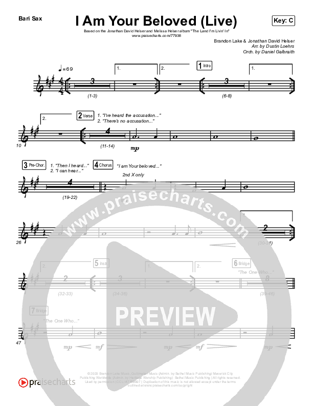 I Am Your Beloved (Live) Bari Sax (Jonathan David Helser / Melissa Helser)