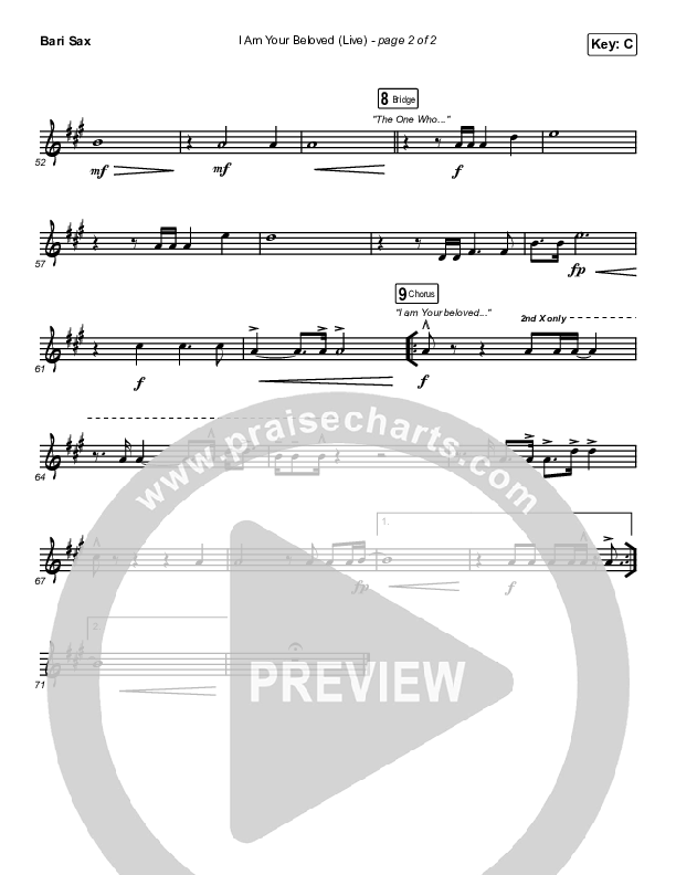 I Am Your Beloved (Live) Bari Sax (Jonathan David Helser / Melissa Helser)