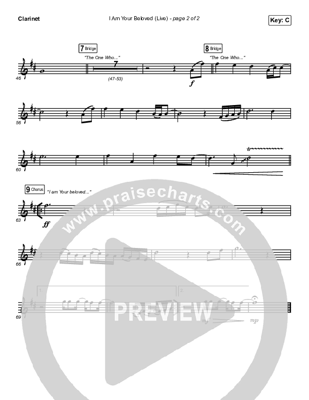 I Am Your Beloved (Live) Clarinet (Jonathan David Helser / Melissa Helser)