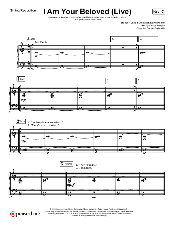 I Am Your Beloved (Live) String Reduction (Jonathan David Helser / Melissa Helser)