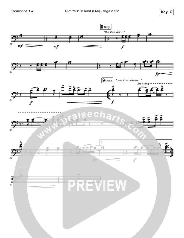 I Am Your Beloved (Live) Trombone 1/2 (Jonathan David Helser / Melissa Helser)