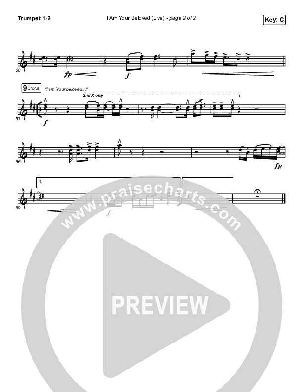 I Am Your Beloved (Live) Trumpet 1,2 (Jonathan David Helser / Melissa Helser)
