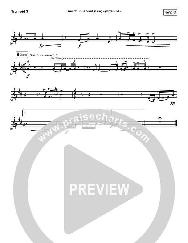 I Am Your Beloved (Live) Trumpet 3 (Jonathan David Helser / Melissa Helser)