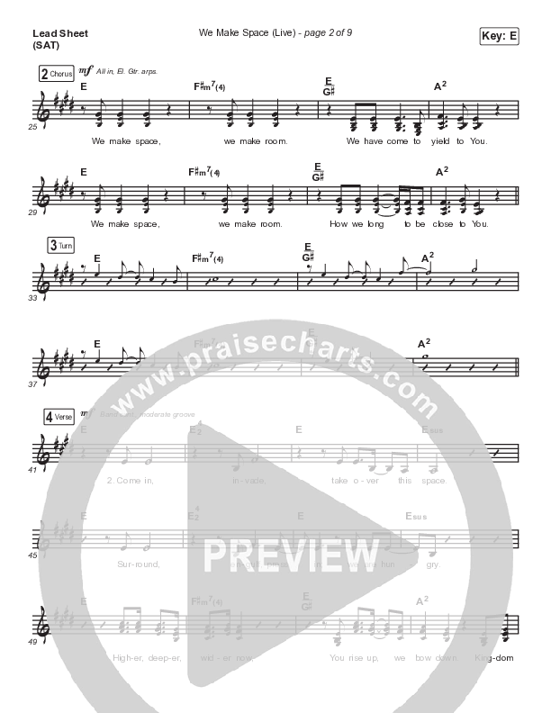 We Make Space (Live) Lead Sheet (SAT) (Melissa Helser)
