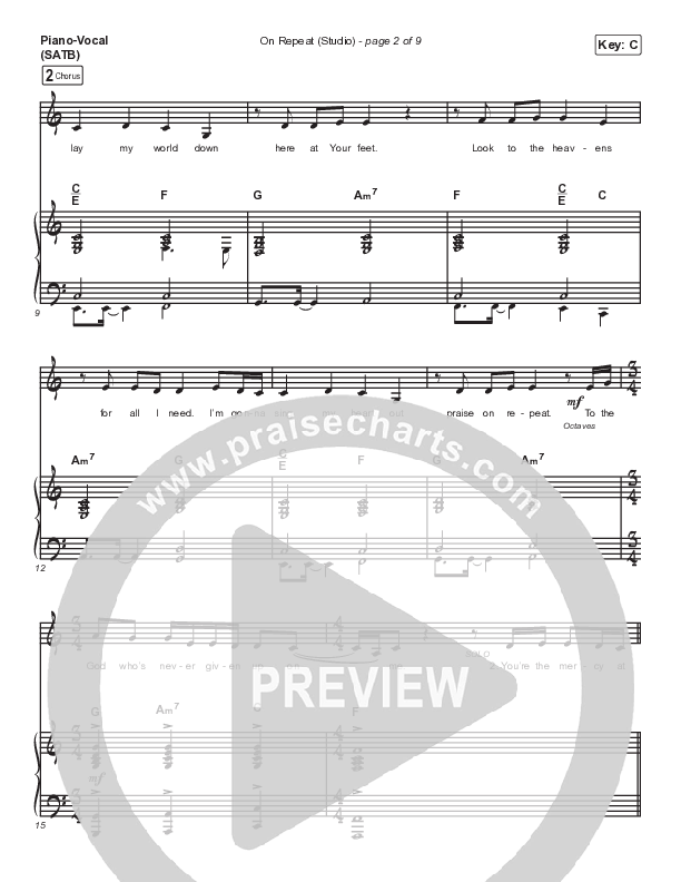 On Repeat (Studio) Sheet Music PDF (Hillsong UNITED) - PraiseCharts