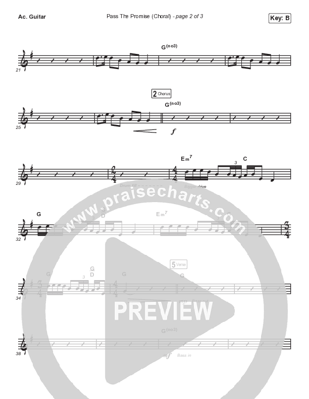 Pass The Promise (Choral Anthem SATB) Acoustic Guitar (Keith & Kristyn Getty / Sandra McCracken / Arr. Luke Gambill)