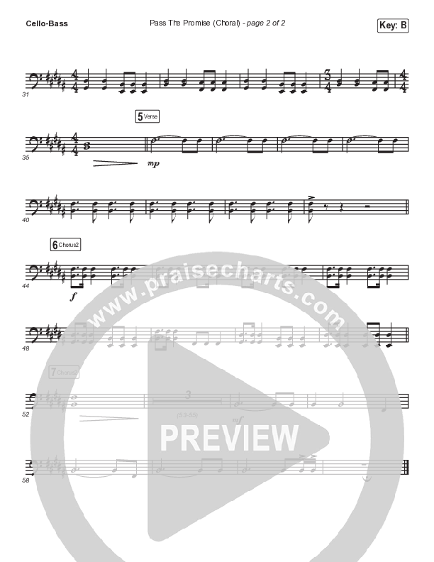 Pass The Promise (Choral Anthem SATB) Cello/Bass (Keith & Kristyn Getty / Sandra McCracken / Arr. Luke Gambill)
