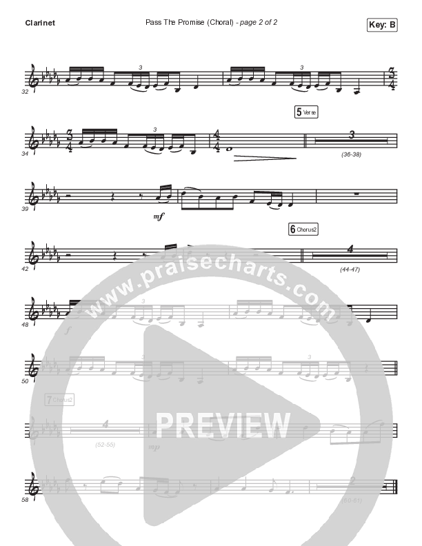 Pass The Promise (Choral Anthem SATB) Clarinet 1,2 (Keith & Kristyn Getty / Sandra McCracken / Arr. Luke Gambill)