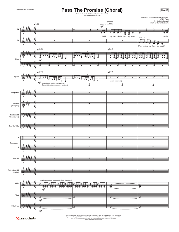 Pass The Promise (Choral Anthem SATB) Orchestration (Keith & Kristyn Getty / Sandra McCracken / Arr. Luke Gambill)