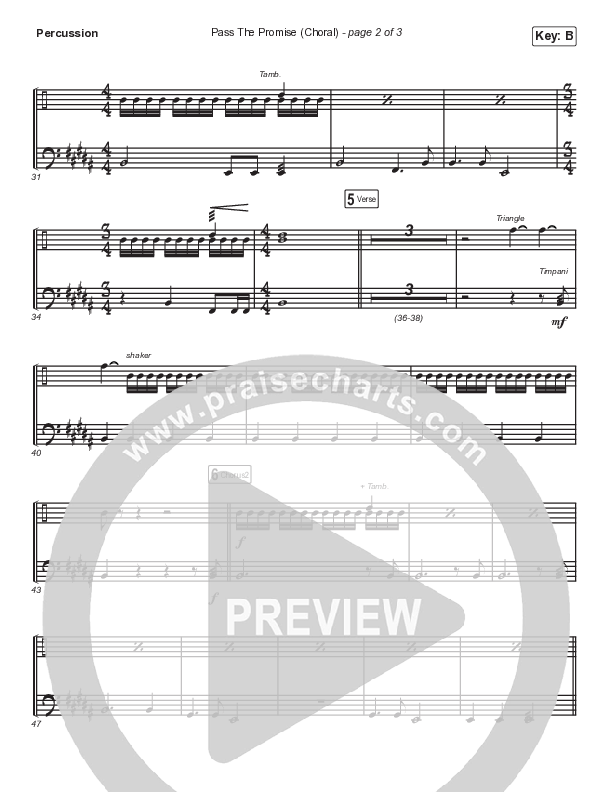 Pass The Promise (Choral Anthem SATB) Percussion (Keith & Kristyn Getty / Sandra McCracken / Arr. Luke Gambill)