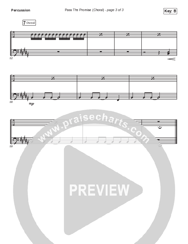Pass The Promise (Choral Anthem SATB) Percussion (Keith & Kristyn Getty / Sandra McCracken / Arr. Luke Gambill)