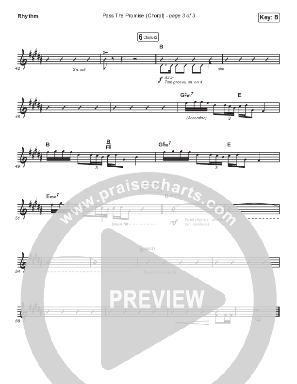 Pass The Promise (Choral Anthem SATB) Rhythm Chart (Keith & Kristyn Getty / Sandra McCracken / Arr. Luke Gambill)