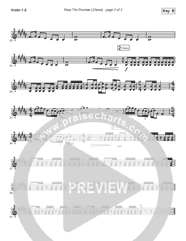 Pass The Promise (Choral Anthem SATB) Violin 1,2 (Keith & Kristyn Getty / Sandra McCracken / Arr. Luke Gambill)