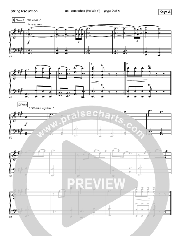 Firm Foundation (He Won't) (Choral Anthem SATB) String Reduction (Arr. Luke Gambill / Cody Carnes)