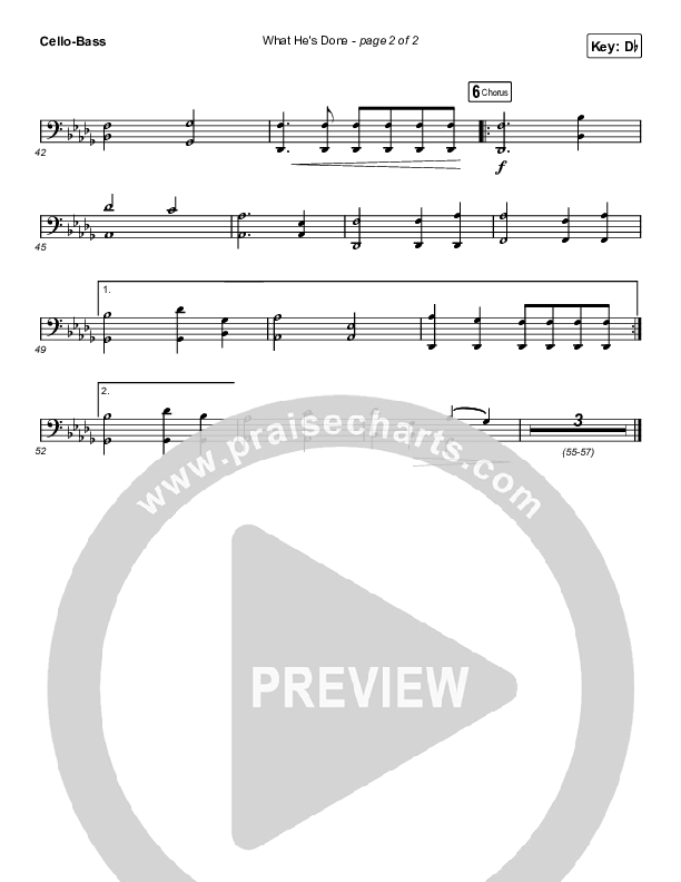 What He's Done (Choral Anthem SATB) Cello/Bass (Passion / Kristian Stanfill / Tasha Cobbs Leonard / Anna Golden / Arr. Luke Gambill)