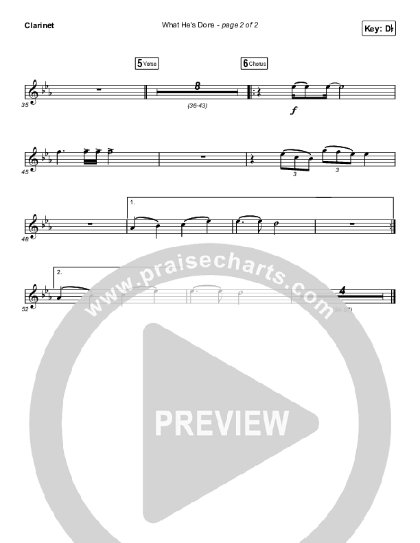 What He's Done (Choral Anthem SATB) Clarinet 1,2 (Passion / Kristian Stanfill / Tasha Cobbs Leonard / Anna Golden / Arr. Luke Gambill)
