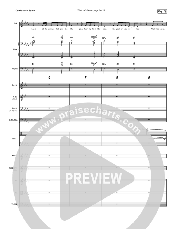 What He's Done (Choral Anthem SATB) Conductor's Score (Passion / Kristian Stanfill / Tasha Cobbs Leonard / Anna Golden / Arr. Luke Gambill)