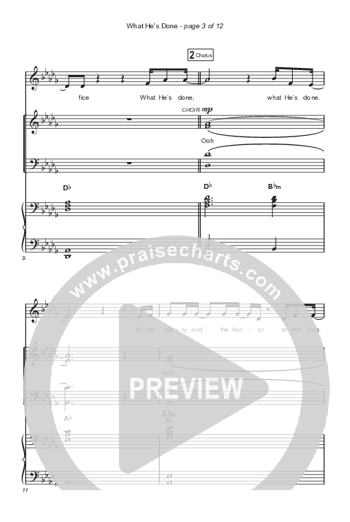 What He's Done (Choral Anthem SATB) Octavo (SATB & Pno) (Passion / Kristian Stanfill / Tasha Cobbs Leonard / Anna Golden / Arr. Luke Gambill)