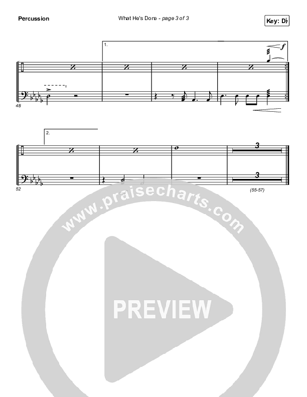 What He's Done (Choral Anthem SATB) Percussion (Passion / Kristian Stanfill / Tasha Cobbs Leonard / Anna Golden / Arr. Luke Gambill)