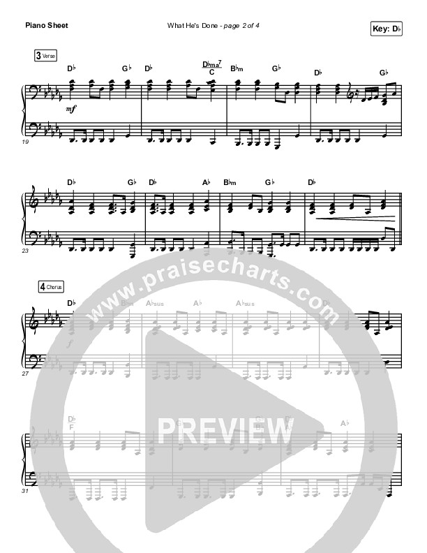 What He's Done (Choral Anthem SATB) Piano Sheet (Passion / Kristian Stanfill / Tasha Cobbs Leonard / Anna Golden / Arr. Luke Gambill)
